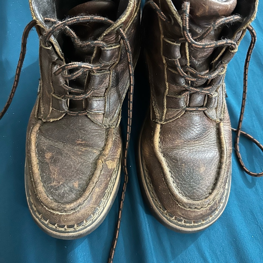 Justin Boots Brown Leather Lace-Up Work Boots